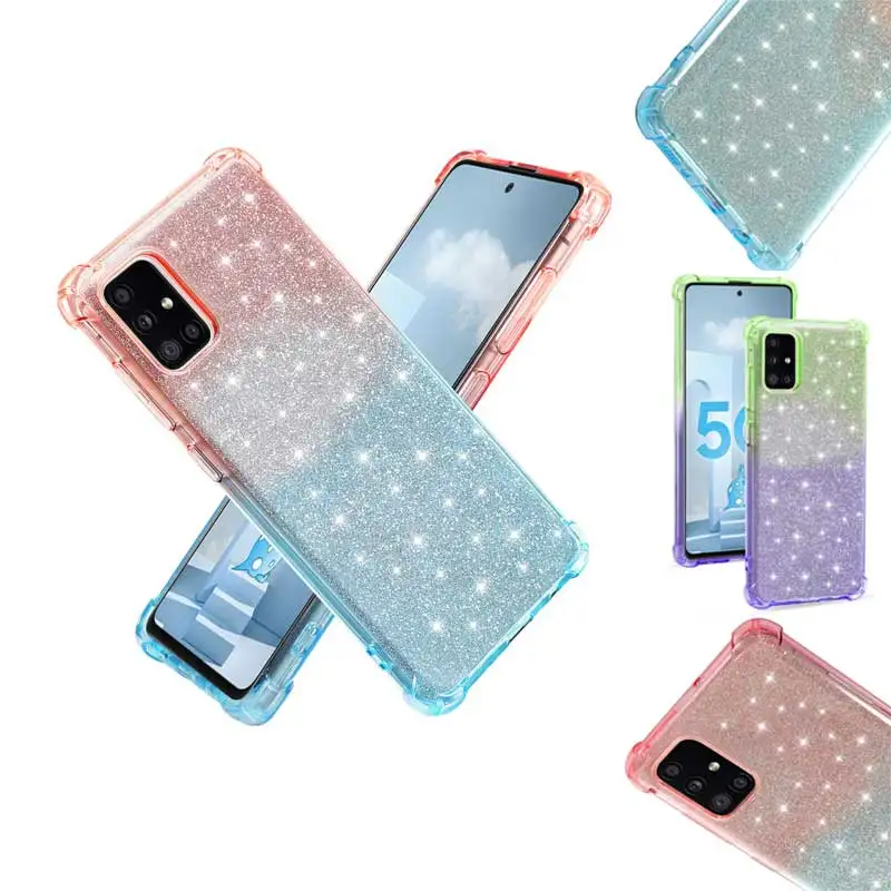 

Silicon Cover For Samsung Galaxy A71 Ultra Thin Glitter Case For Samsung A71 SM-A715F A715F A715 Luxury Shockproof Phone Cases