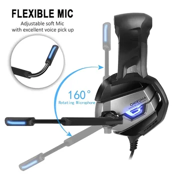 

K5 for Video Game Dynamic Wired Headphones glow in the dark Eating Chicken Gaming Monitor Headphone Computer For Internet Bar