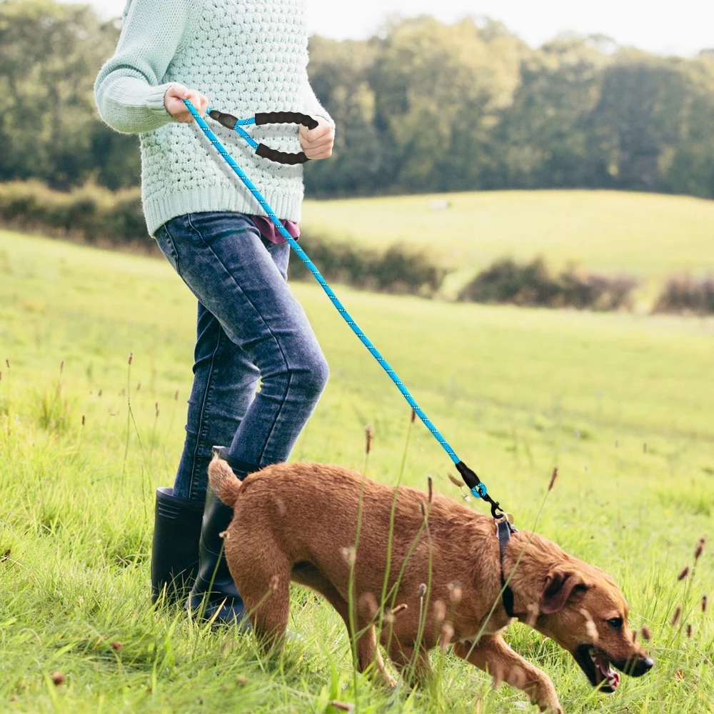 Large Dog Reflective Rope Durable Large Dog Leash Walking Big Dog Collar Strengthen Traction Harness Round Nylon Medium Dog Lead