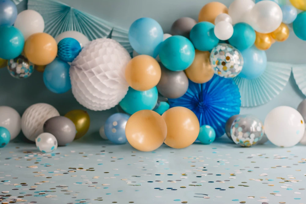 Fondos de globos de cumpleaños para bebé, niño y niña, fiesta, recién  nacido, fondos de fotografía, fondos de pantalla de vídeo|Fondo| -  AliExpress