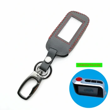 

Leather Auto Key Case for A93 A63 Russian Two Way Version Starline Remote Control LCD Car Alarm Keychain Fob Cover
