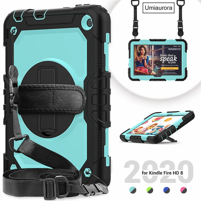 Tablet-Hülle für Kindle Fire 8 10 HD8 HD10 Plus 2020 2021, robuste, stoßfeste Silikonhülle für Kinder für HD 7 2017_voghion.com