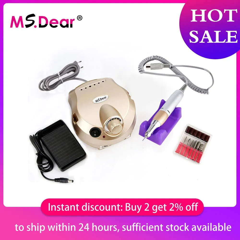 Günstige Professionelle Elektrische Nagel Bohrer Maschine Nail art Bohrer Datei Kit Nagel Gel Diamant Fräser Maniküre Pediküre Ausrüstung