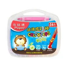 MAPED 24 ЦВЕТА шелковистый ослепительный бар MAPED вращающийся карандаш фломастеры Crayon 836124CH специальное предложение