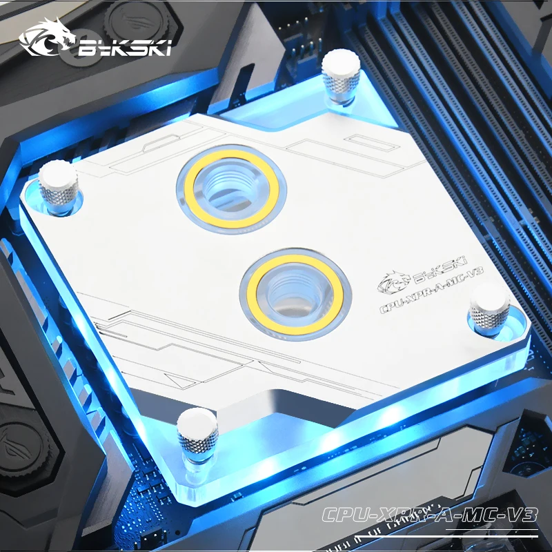 Bykski Cpu Bloco de Água para Intel Lga 1700 1200 1150 1151 1155 2011 2066 Cooler do Processador 5v 3pin 4pin 12v Prata Cpu-xpr-a-mc-v3 Ventiladores e resfriadores - Imagem 4