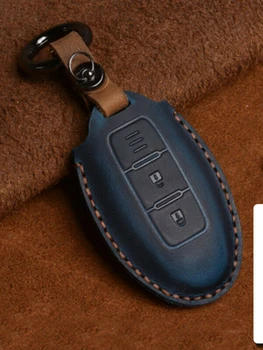 In Pelle di Cavallo pazzo Copertura Della Cassa Chiave Dell'automobile Caso Chiave per Infiniti FX35 FX37 FX50 G25 G35 G37 JX35 M35 M37 m45 Q70 Accessori - In Pelle di Cavallo pazzo Copertura Della Cassa Chiave Dell automobile Caso Chiave per Infiniti