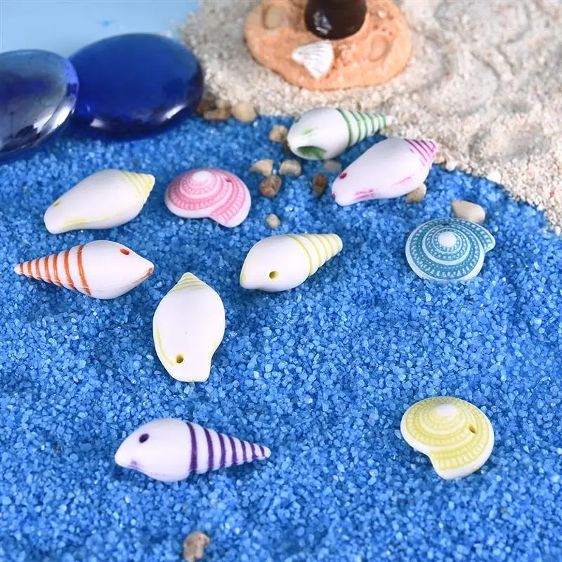 

10pcs Funny Sea Beach Shells Crafts Mini Conch Seashells Aquarium Decor Mediterranean Style Photo Props Mix Colorful