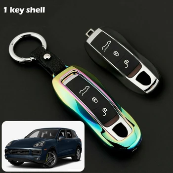 

Aluminum Remote Smart Key Fob Cover Fit For Porsche-Cayenne-Macan-Panamera Key Case Key Chain Keychain Ring Cover