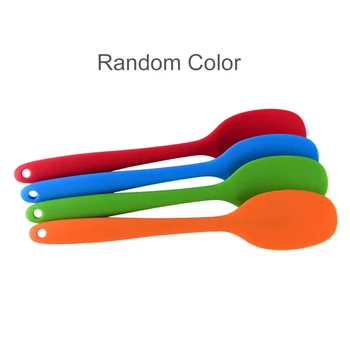 

Silicone Spoon Large And Small Soup Spoon with Long Handle High Temperature Resistant Kitchen Tool Cake Baking Scraper Spoon