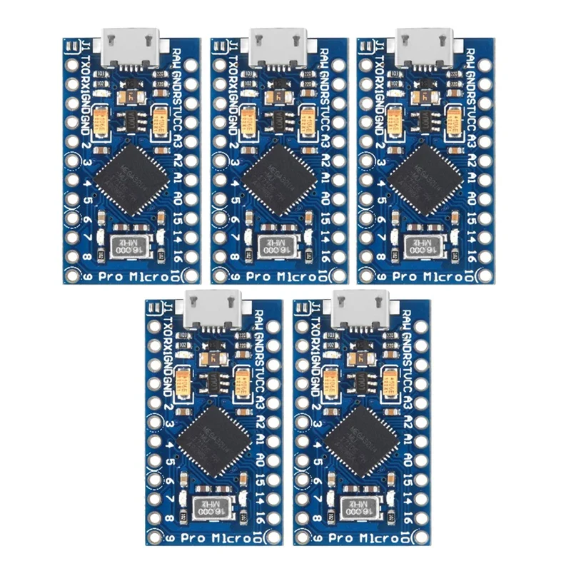 5PCS Pro Mini Atmega32u4 5V/16Mhz Module Board With 2 Row Pin Header For Arduino Leonardo | Компьютеры и офис