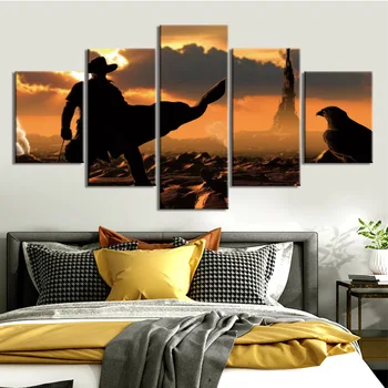 

Art Pictures HD Prints Canvas Wall 5 Piece The Dark Tower Paintings Home Decor Posters Framework
