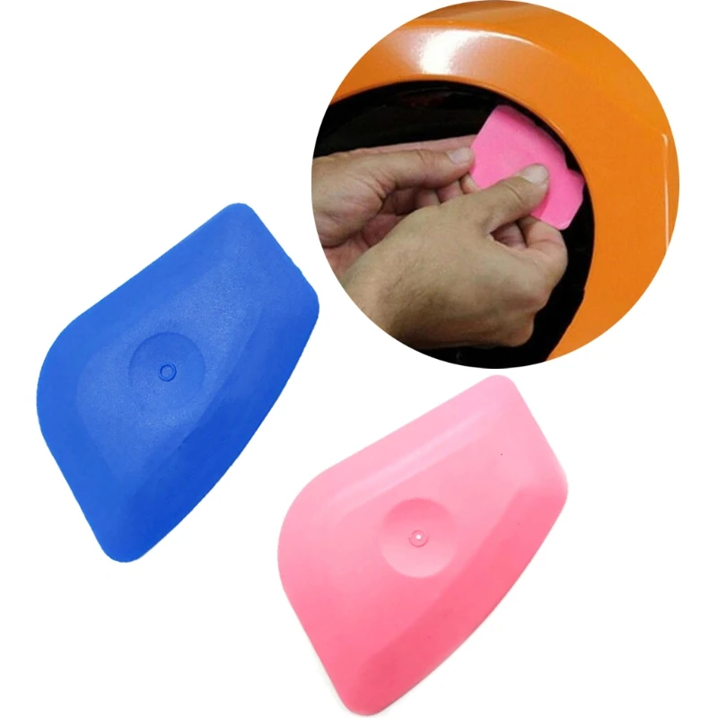 Espátula de vinilo dura para esquina de casa y oficina, rascador de lámina para ventana de Auto, herramientas adhesivas de estilismo, azul, suave/rosa, 5 uds.