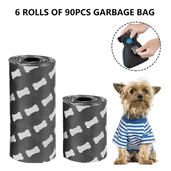 

6 Rolls 90PCS Degradable Pet Poop Bags Dog Cat Eco-Friendly Waste Pick Up Clean Bag Cleaning Product