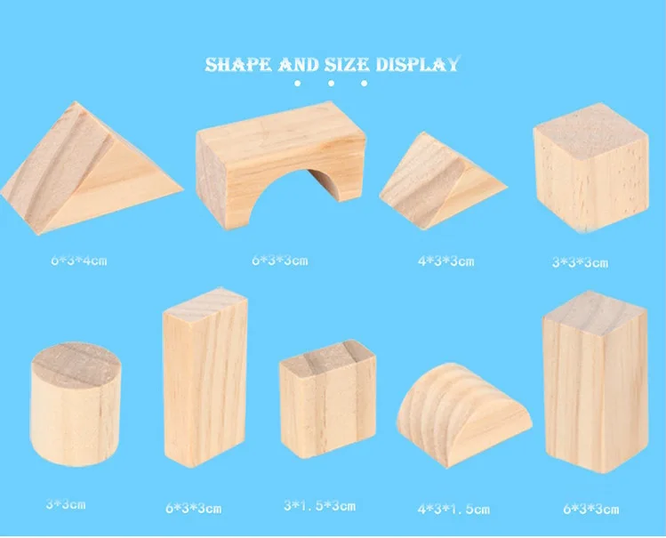 Прямая поставка 100 шт. деревянные блоки Bbay Монтессори обучающая игрушка куб игра для детей геометрический Конструктор из сосны