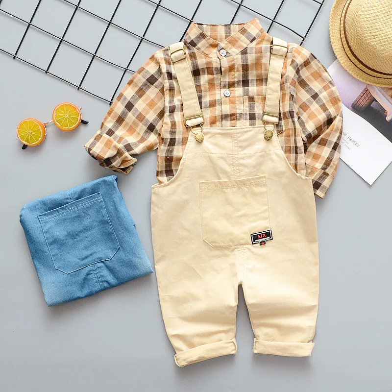

Male Baby Autumn Suspender Pants Set 2019 New Style Western Style 0-1-2-3-Year-Old Small CHILDREN'S Summer Wear 4 Boy Clothes Fa