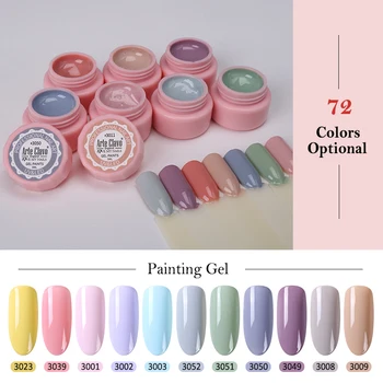 Arte Clavo 5ml Color Gel Paint UV Gel Nail Polish Soak Off Nail Lacquer Nail Art 72 Colors Glitter Nail Rainbow Painting Gel