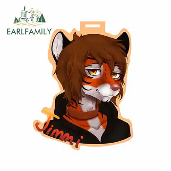 

EARLFAMILY 13cm x 10.3cm for Jimmi Tiger Badge Auto Decal Personality Creative Car Stickers Waterproof Occlusion Scratch Decor