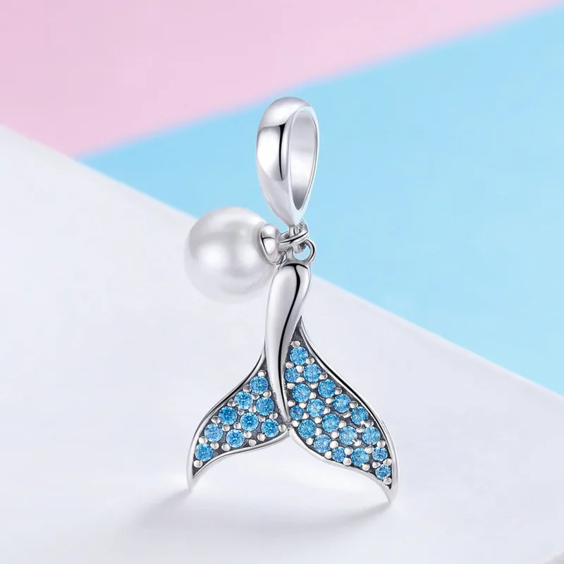 

CodeMonkey 100% Real 925 Sterling Silver Mermaid Tail Bead Charms Fit Original Pandora Bracelets Pendant DIY Jewelry C877