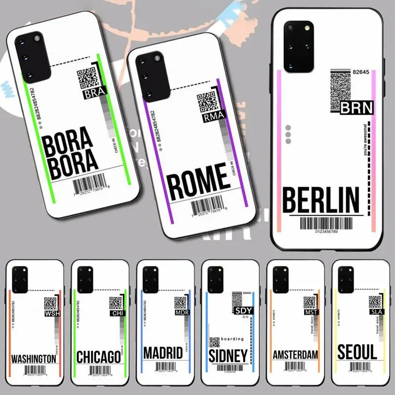 Чехол CUTEWANAN для телефона с авиаторным билетом Samsung S20 plus Ultra S6 S7 edge S8 S9 S10 рисунком в