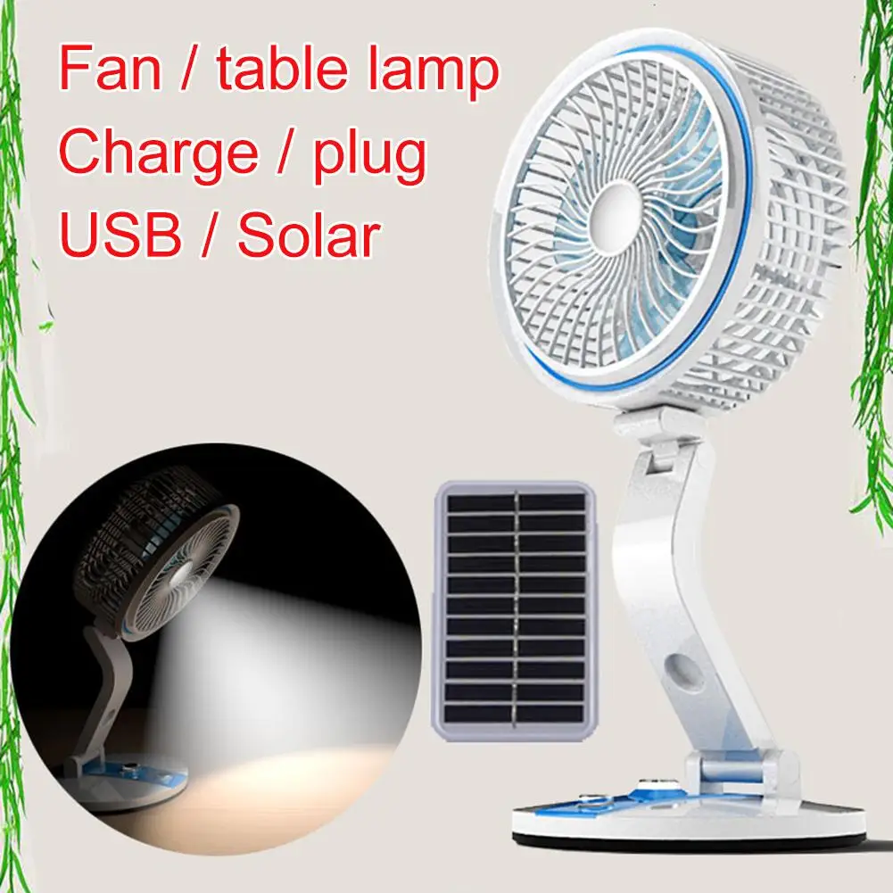 

Mini USB Desk Fan Rechargeable Solar Portable Desktop Table Cooling Fan Quiet For Home Office Car Outdoor Travel