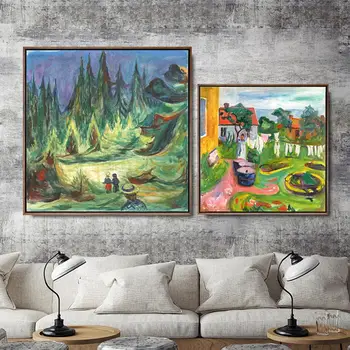 

Home Decoration Poster Modular Pictures Edvard Munch Abstract Character Landscape Canvas Painting Nordic Style Wall Art Printing