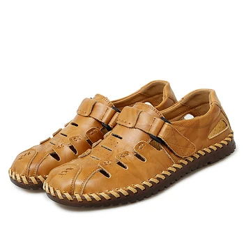 

shoes summer work sandalias men ete couro masculino transpirables roman cuero erkek 2020 sandalet sport sandalle mens rasteira