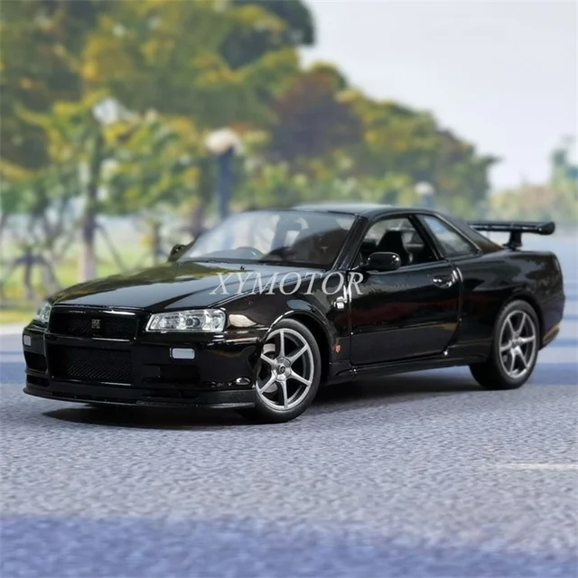 Welly 1 24 For Nissan Skyline R34 Gt R Diecast Model Car Black Blue Red White Kids Toys Gifts Display Collection Ornaments Diecasts Toy Vehicles Aliexpress