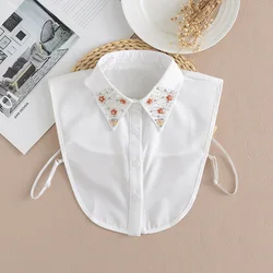 Women Handmade Beads Fake Collar for Sweater Shirt Detachable Collars Blouse Tops Sweater Detachable Half Shirt False Collars