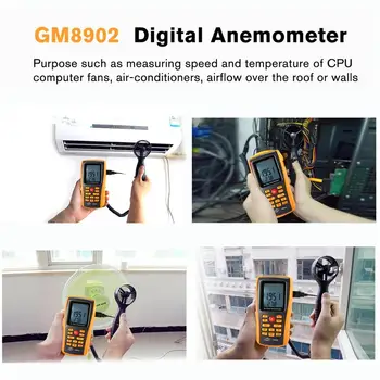 

Digital Handheld Anemometer Wind Speed Meter Air Volume Ambient Temperature Tester With USB Interface