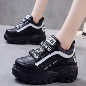 

Women Chunky Sneakers 2020 Fashion Platform Sneakers Ladies Brand Wedges Casual Shoes For Woman Leather Sports Dad Shoes 7cm