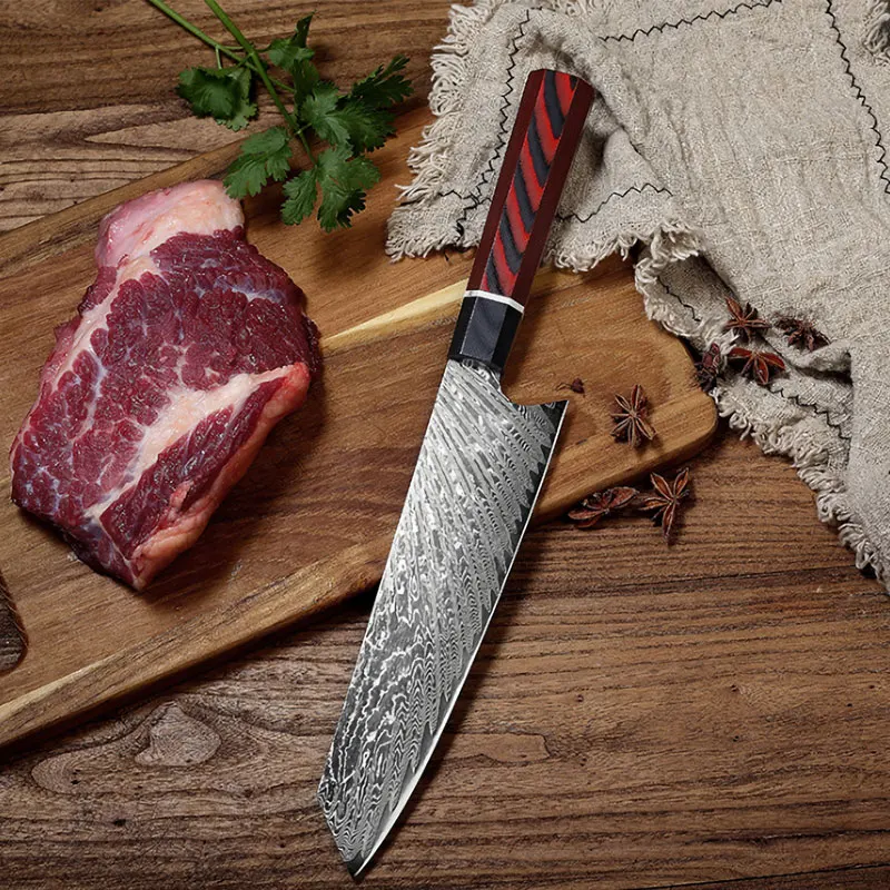 Профессиональный нож Kiritsuke с рукояткой G10 шеф повар из дамасской стали VG10 67 слоев
