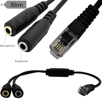 

Pro PC Computer Stereo Headset Telephone Phone Converter Cable RJ9 Plug to Dual 3.5mm Jack for Avaya 1600 9600 SNOM Yealink