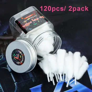 

120pcs/2pack Lvs Easy Cotton Smoking DIY 100% Organic Cotton for RDA/ RTDA Rebuildable Atomizer Wicking Vape Cotton
