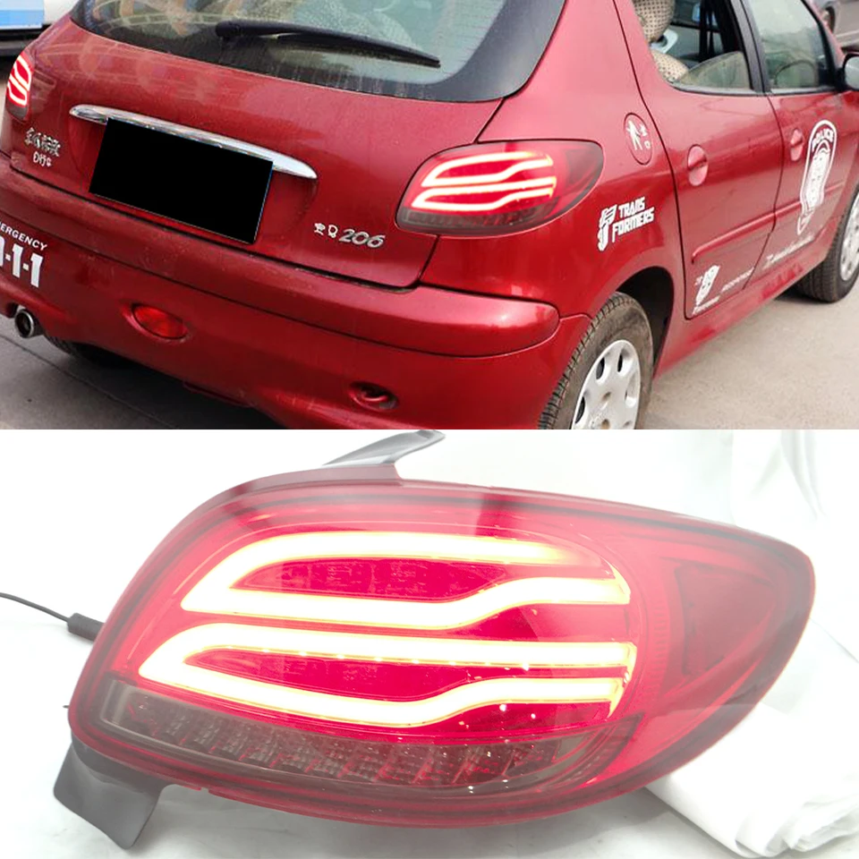 1 ペア車の LED リアテールライトプジョー 🎉 206 206CC 2004-2008