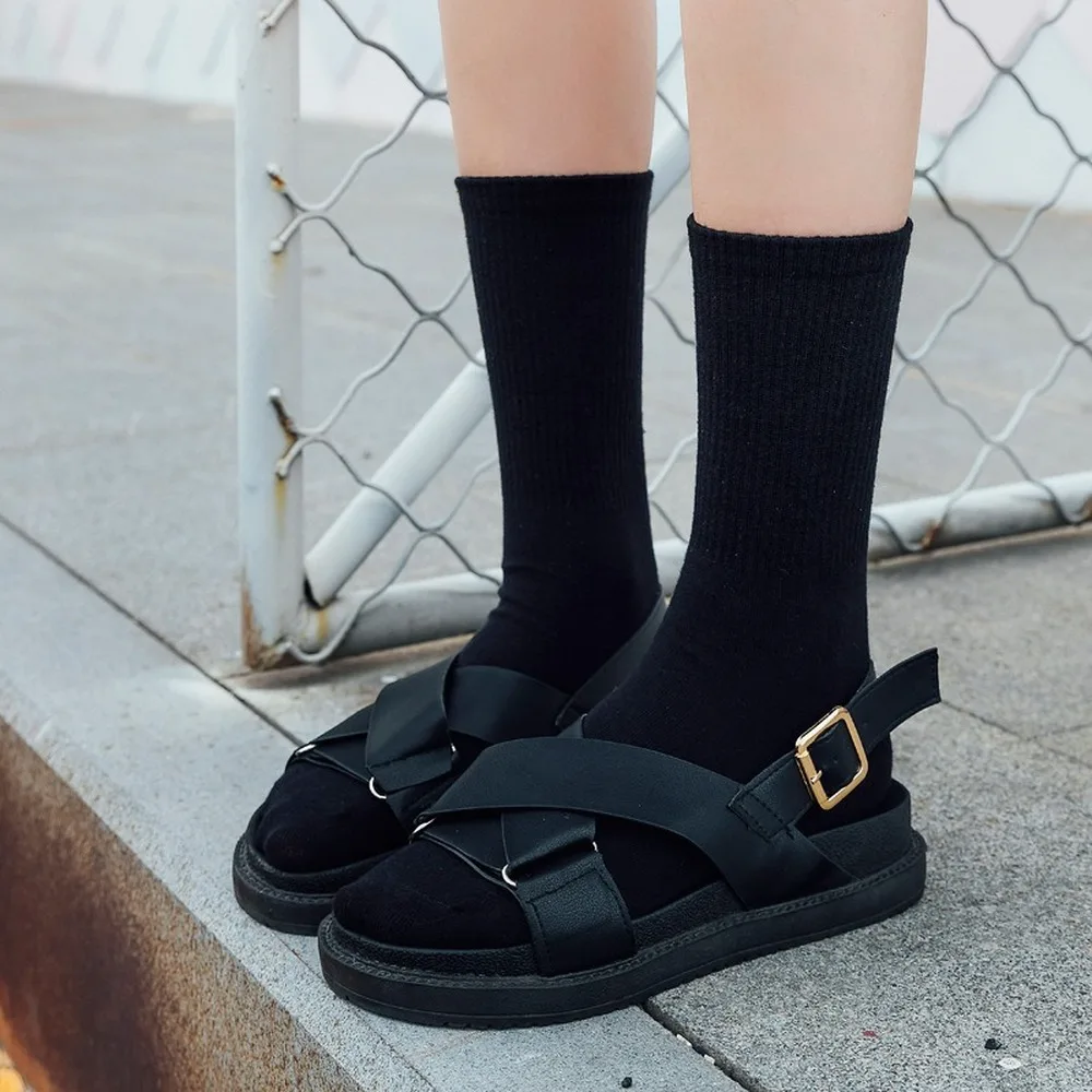 

Striped Autumn Ladies Tube Socks Ins Fashion Korean Autumn and Winter Thin Section Two Bars Wild Sports Couple Socks White Socks