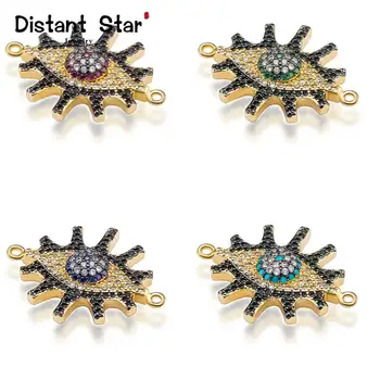 

gold eyes eyelash micro pave cz copper colorful bracelet jewelry connector accessories diy jewelry bracelet making wholesale