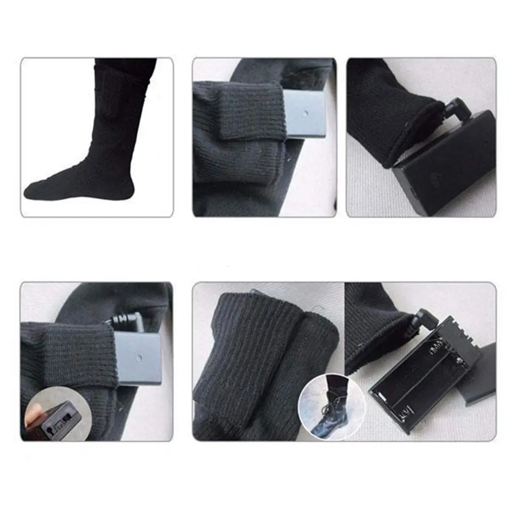 Remote Control Electric Hot Socks 2200M Charging Thermostat Lithium Battery Heating Socks Can Be Washed And Warm