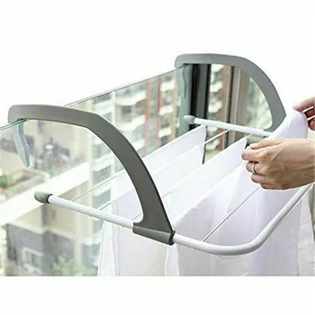 

Folding Adjustable Drying Rack Clothes Outdoor Pole Airer Balcony Telescopic
