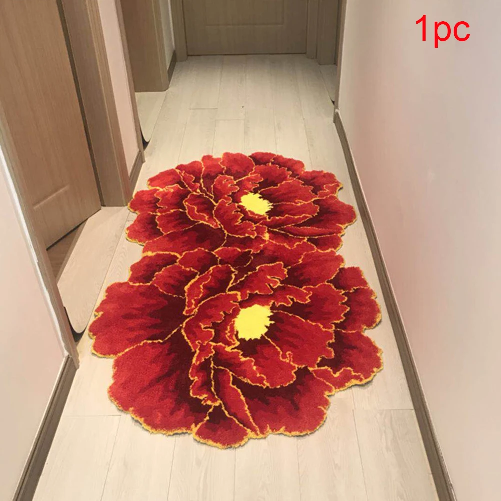 

New Home Decor 3D Flower Polyester Area Rug Bathroom Kitchen Modern Doormat Living Room Floor Mat Bedroom Moisture Proof Carpet