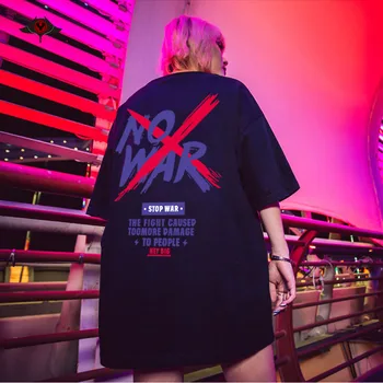 

Harajuku No War Cross Short Sleeve T Shirt Men Hip-Hop Cotton Lovers Top Graphic Tees Men Boyfriend Gift