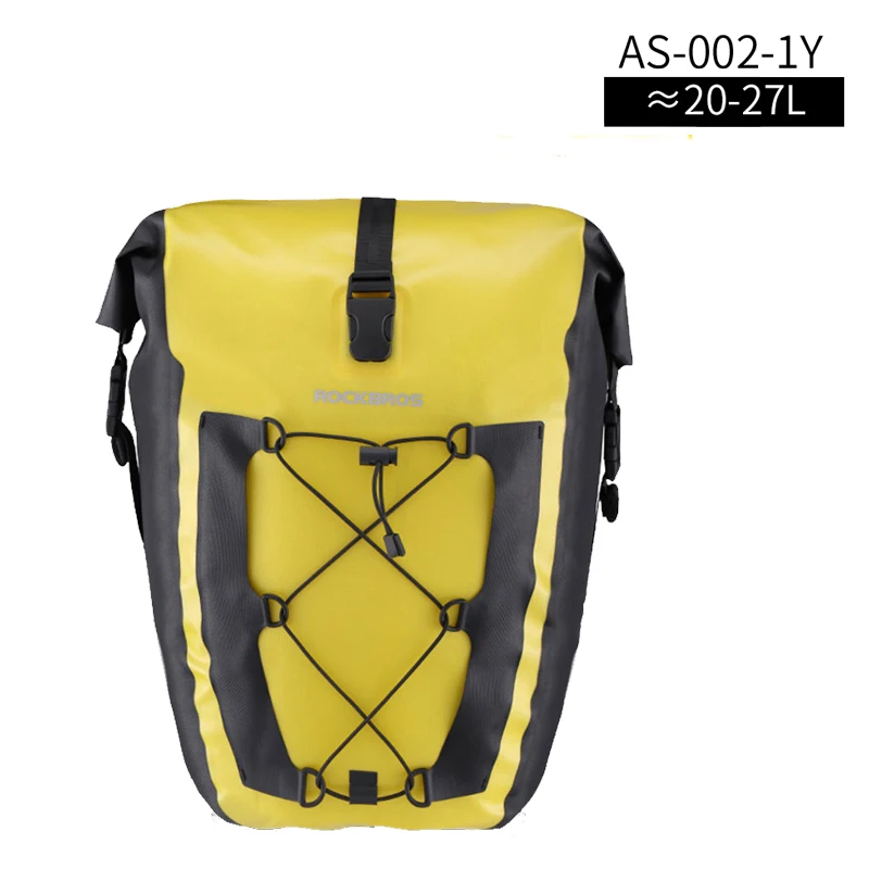 ROCKBROS 18L 27L водонепроницаемые сумки для велосипедов Портативный MTB дорожный велосипед дорожный задний стеллаж рюкзак на плечо аксессуары для велоспорта - Цвет: AS-002 Yellow