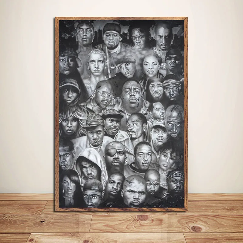 Wu-Tang Clan 2PAC Legends of Hip Hop Rapper Rap музыка художественная живопись Шелковый Холст плакат настенный домашний декор