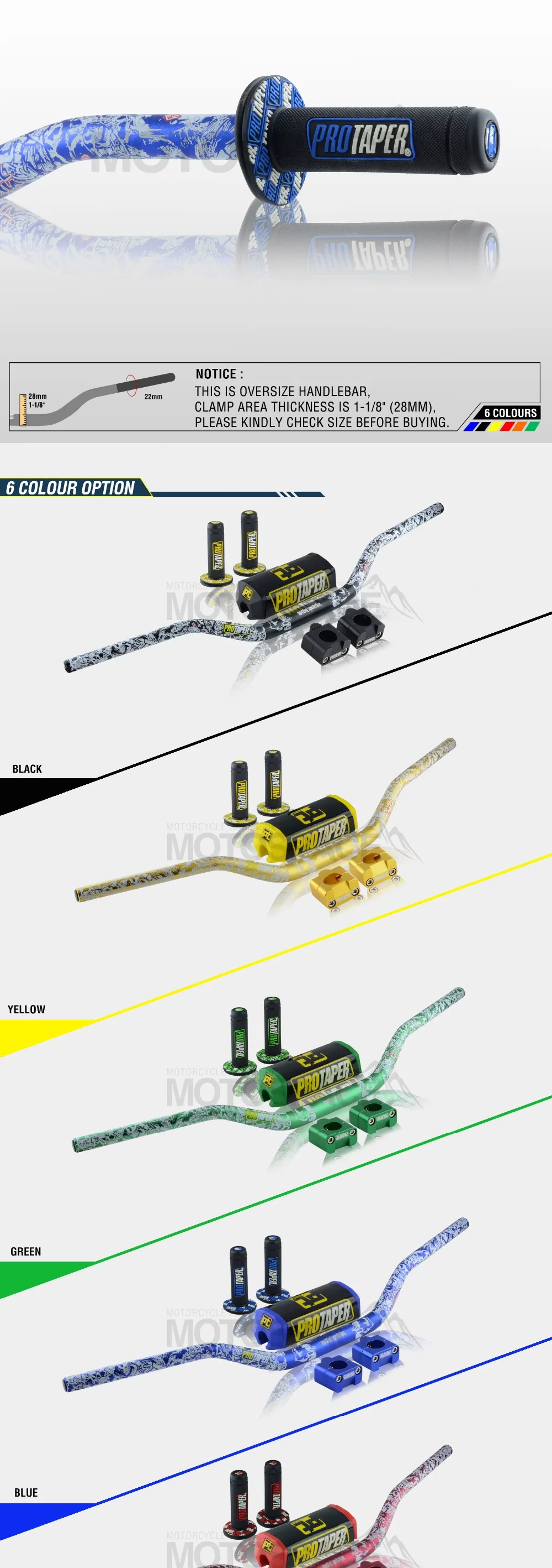 Руль для Pro Taper Pack Bar 1-1/" Mulisha ручка бар колодки Захваты Pit Pro Гонки Грязь велосипед ямы мотоцикл с адаптер cnc