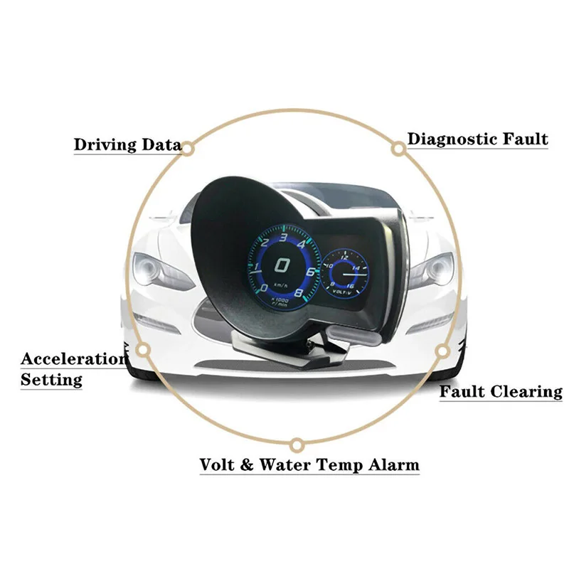 

Hot Car Digital Display Instrument Durable Water Temperature Speed Displays Vehicle Modification Accessories J99