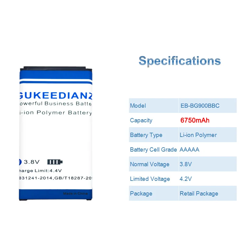 GUKEEDIANZI S5 телефон Батарея для samsung Galaxy S5 G900S G900F G900M G9008V G900 G900FD Батарея EB-BG900BBU EB-BG900BBC