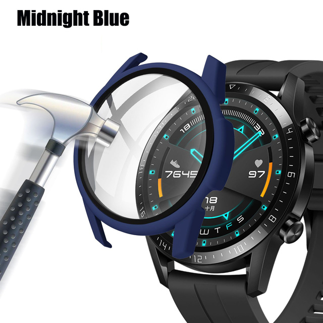 for Huawei Watch GT 2-2e 46mm/42mm Accessories Full Coverage Bumper Tempered Screen Protector huawei gt2e gt2 Cover