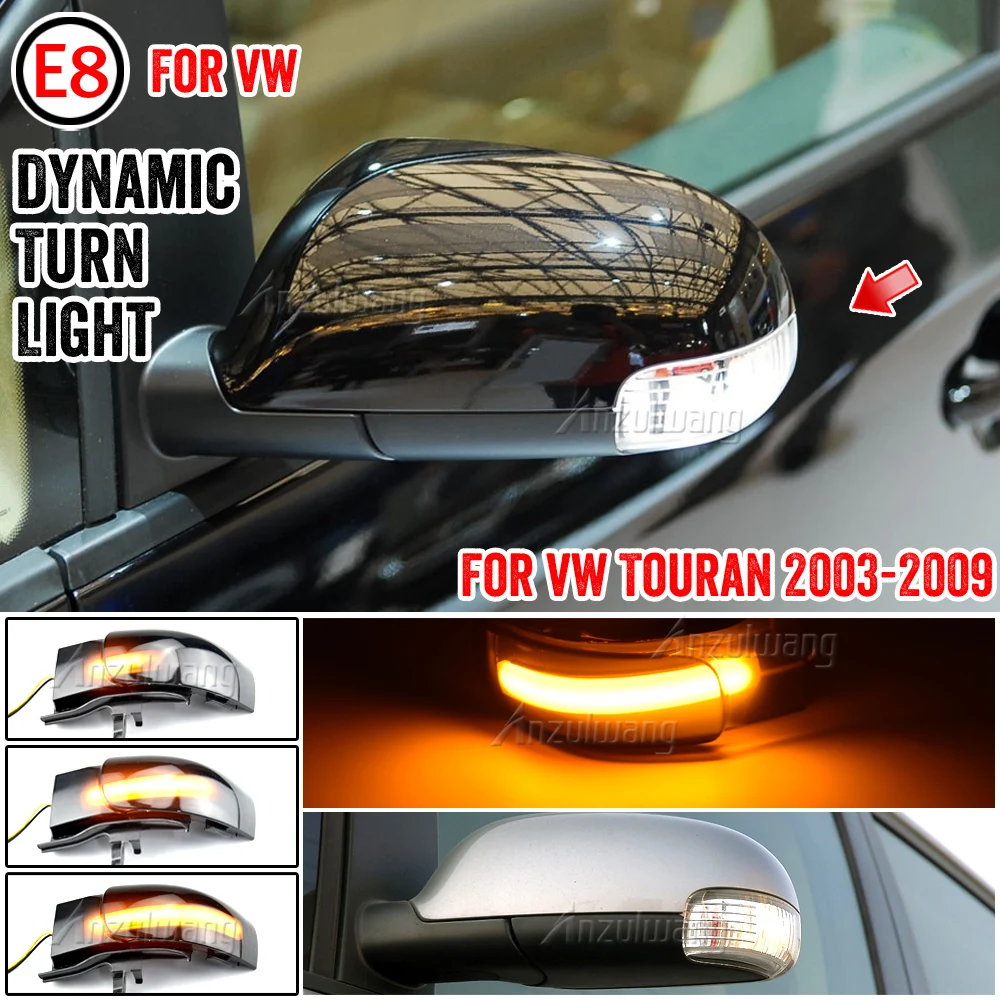 

2pcs/set For VW Volkswagen Touran 2003-2009 Car Side Mirror Indicator LED Dynamic Turn Signal Light Blinker Lamp Accessories