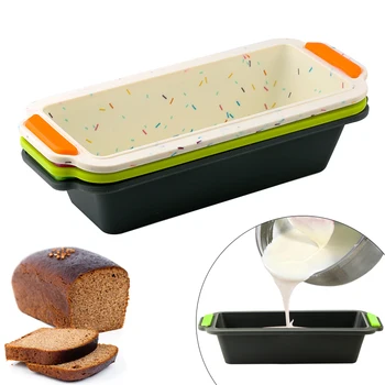 

Rectangular Silicone Bread Pan Mold Easy To Clean Heat Resistant Non-deformable Reusable Cake Tray Kitchen Non-stick Baking Tool