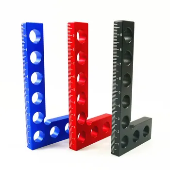 

Aluminum Alloy Square Ruler Metric and Inch Height Gauge 90 Degrees L-Square Woodworking Measuring Implement Angle Line Ruler