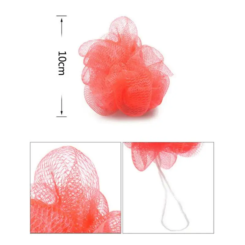 Mini Soft Body Bubbles Sponge Bath Ball Nylon Scrubber Loofah Mesh Net Ball Cleaning Bath Sponge Multi-color Shower Flower
